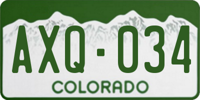 CO license plate AXQ034
