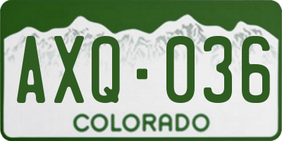 CO license plate AXQ036