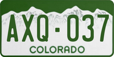 CO license plate AXQ037