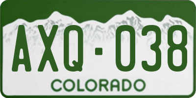 CO license plate AXQ038
