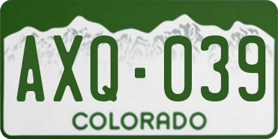 CO license plate AXQ039