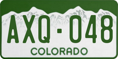 CO license plate AXQ048