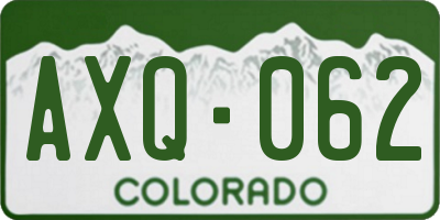 CO license plate AXQ062
