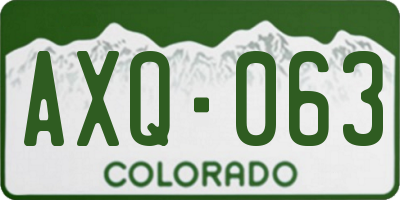 CO license plate AXQ063