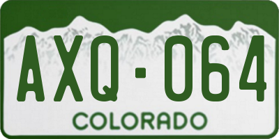 CO license plate AXQ064