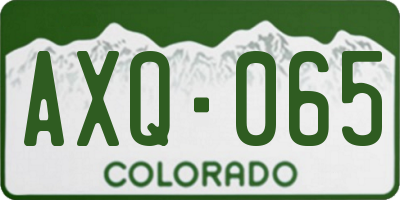CO license plate AXQ065