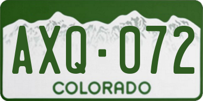 CO license plate AXQ072