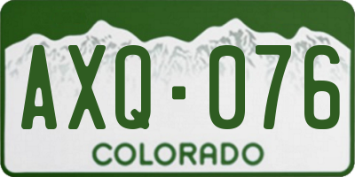 CO license plate AXQ076