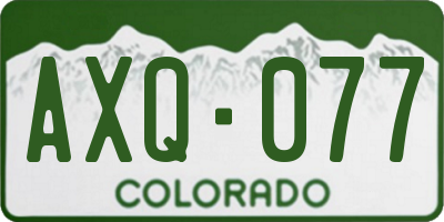CO license plate AXQ077