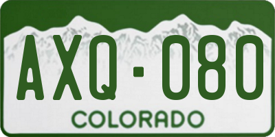 CO license plate AXQ080