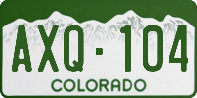 CO license plate AXQ104