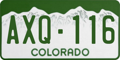 CO license plate AXQ116