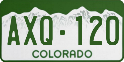 CO license plate AXQ120