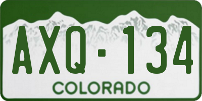CO license plate AXQ134