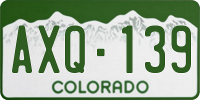CO license plate AXQ139