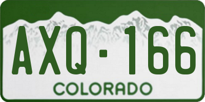 CO license plate AXQ166