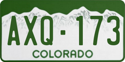 CO license plate AXQ173