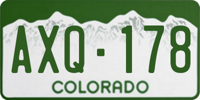 CO license plate AXQ178