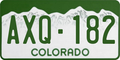 CO license plate AXQ182