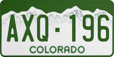 CO license plate AXQ196