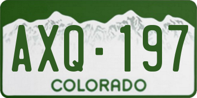 CO license plate AXQ197