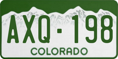 CO license plate AXQ198