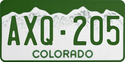 CO license plate AXQ205