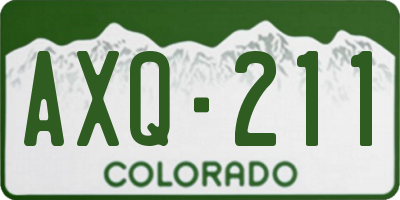 CO license plate AXQ211