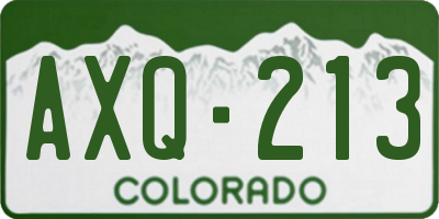 CO license plate AXQ213