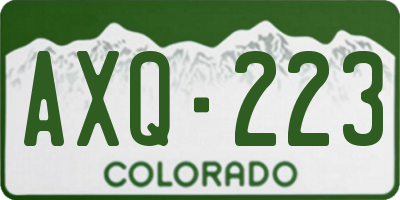 CO license plate AXQ223