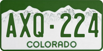 CO license plate AXQ224