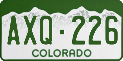 CO license plate AXQ226
