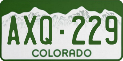 CO license plate AXQ229