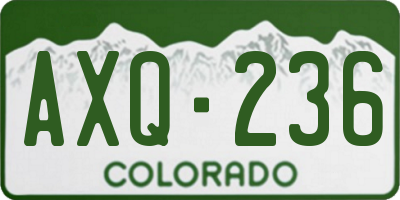 CO license plate AXQ236