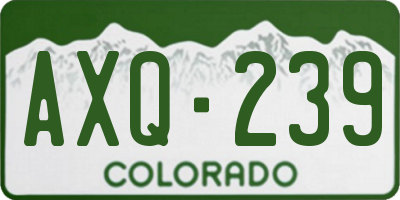 CO license plate AXQ239