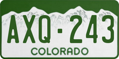 CO license plate AXQ243