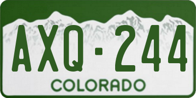 CO license plate AXQ244