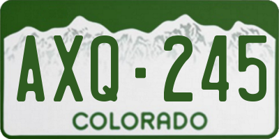 CO license plate AXQ245