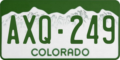 CO license plate AXQ249
