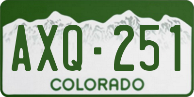 CO license plate AXQ251