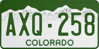 CO license plate AXQ258
