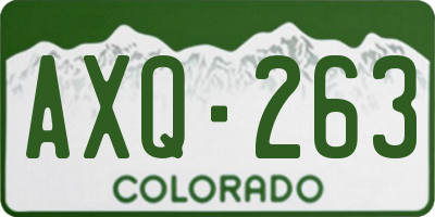 CO license plate AXQ263