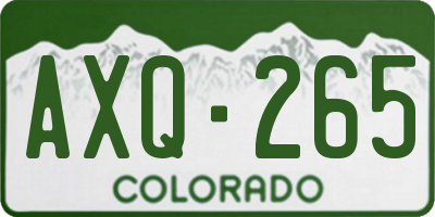 CO license plate AXQ265