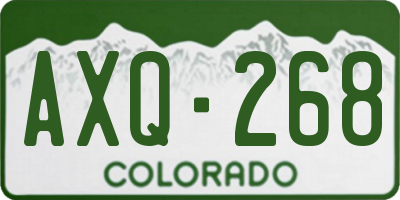 CO license plate AXQ268