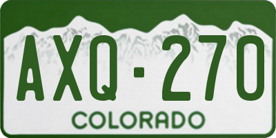 CO license plate AXQ270