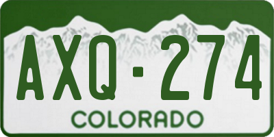 CO license plate AXQ274