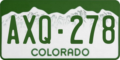 CO license plate AXQ278