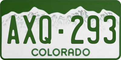 CO license plate AXQ293