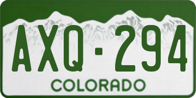 CO license plate AXQ294