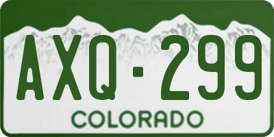 CO license plate AXQ299